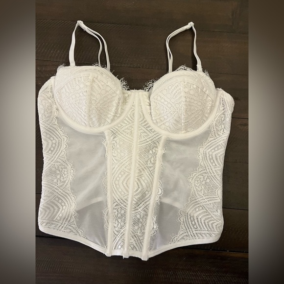 Chrishell Lace Mesh Bustier - white corset top - only worn once - Picture 1 of 3